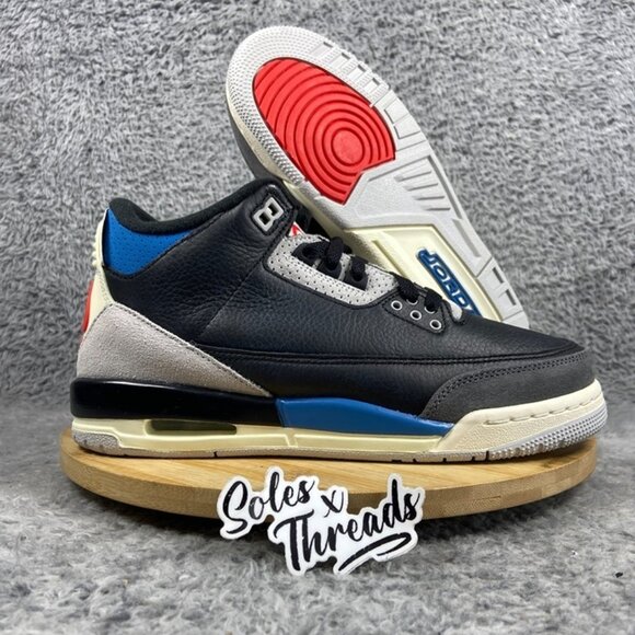 Air Jordan 3 Retro (GS) 'Rare Air' Size 7 Big Kids' Black Blue Red IB8968-004